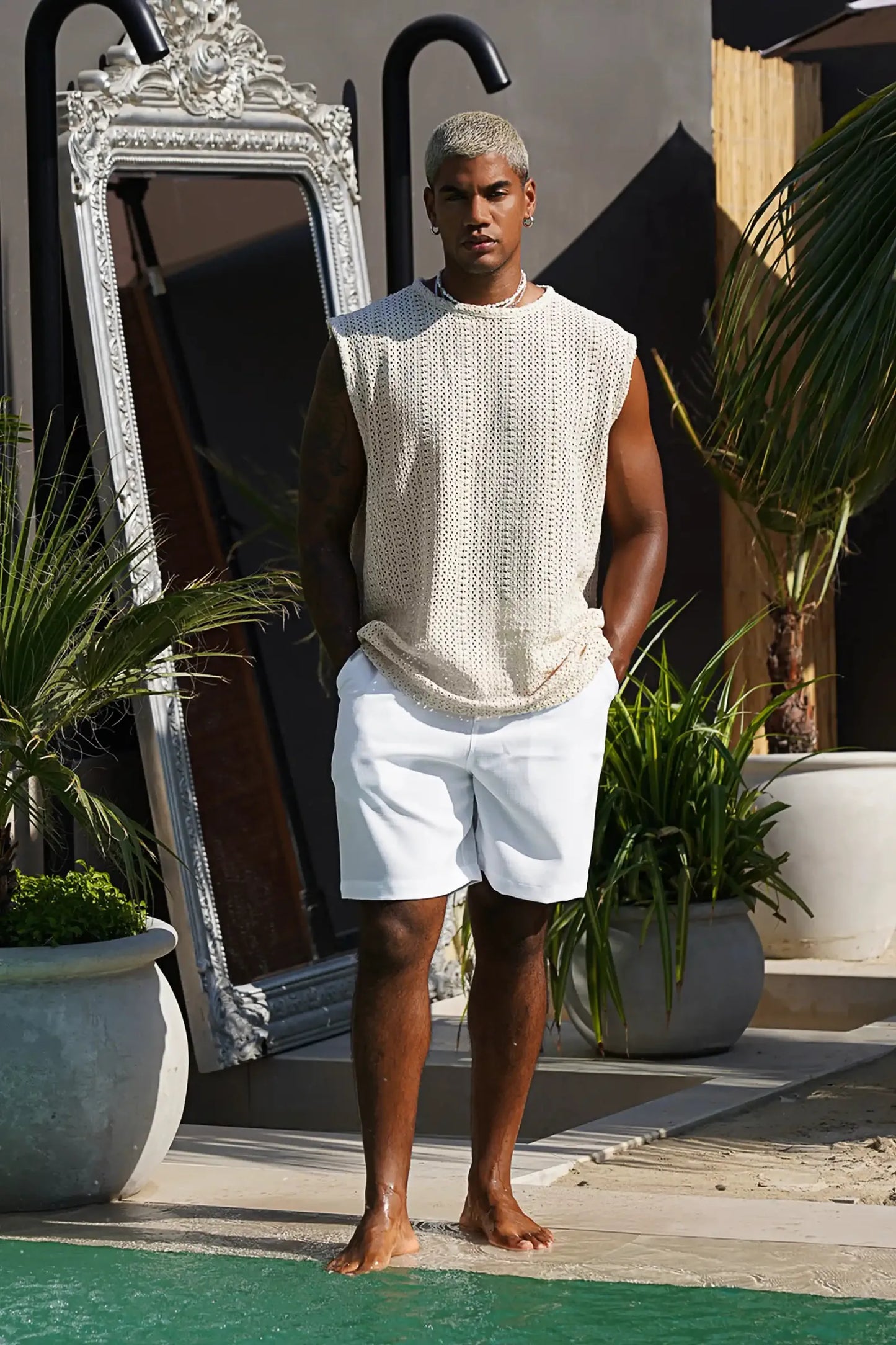 White Lino Lenin Short