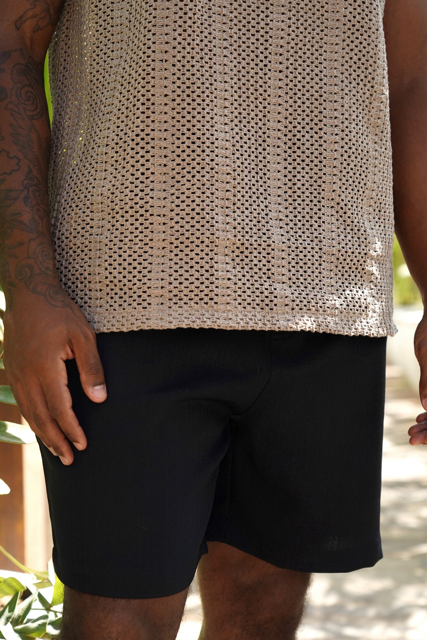 Black Lino Lenin Short