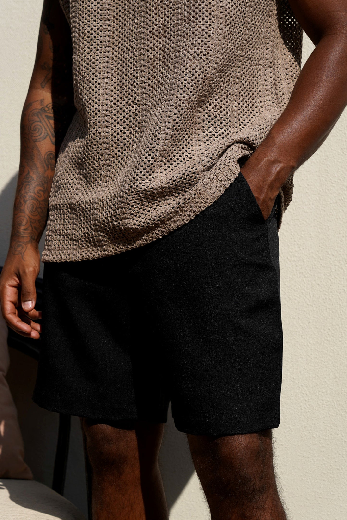 Black Lino Lenin Short