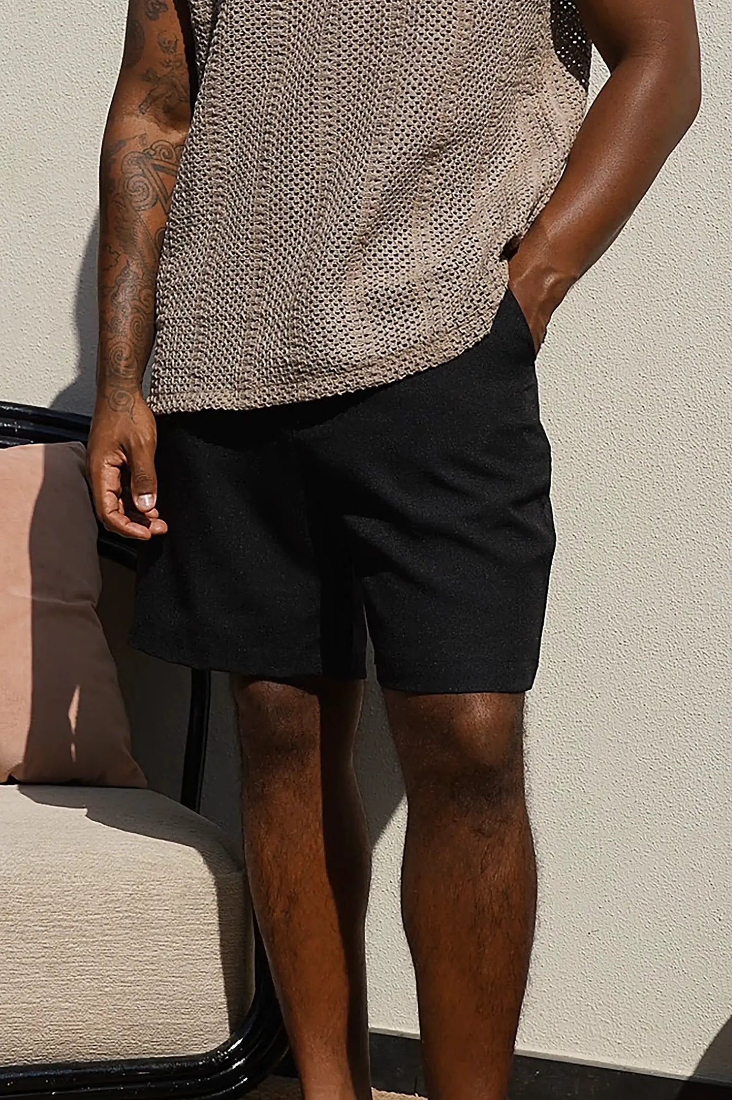 Black Lino Lenin Short